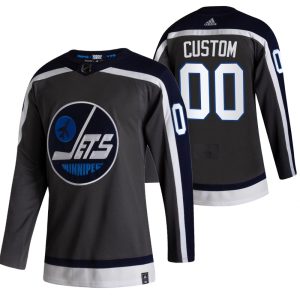 Winnipeg Jets Trikot Benutzerdefinierte 2021 Reverse Retro Authentic Grau